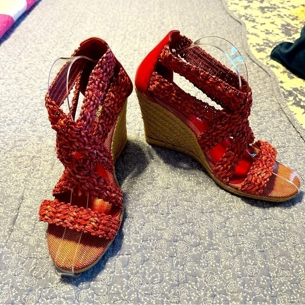 Jean Michael Cazabat Espadrille Wedge Platform Sandals EU Size 39